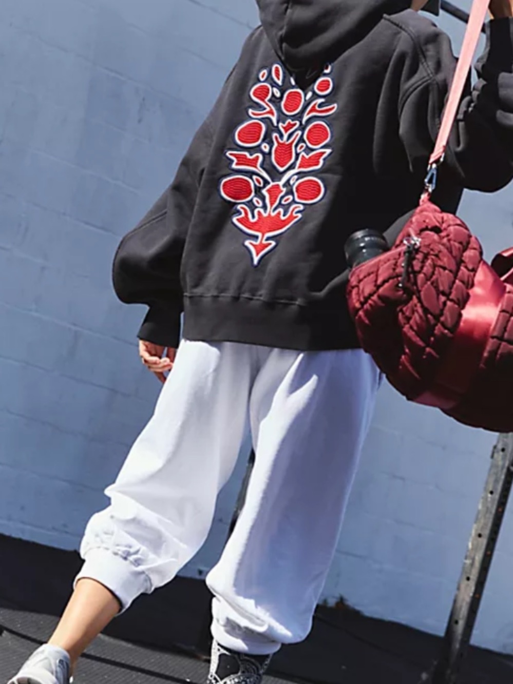 FREE PEOPLE MOVEMENT A CUT ABOVE EMBROIDERED BUTI LOGO HOODIE !!NWT!!